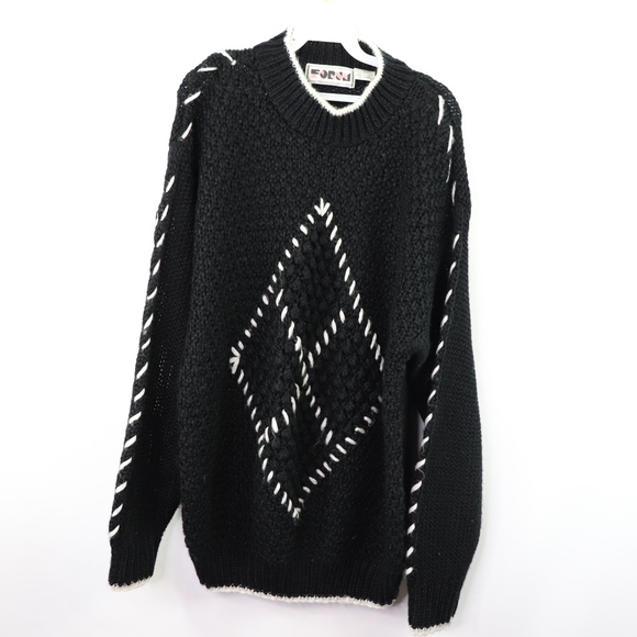 90s Mens Large Fresh Prince Crewneck Sweater Black - Picture 1 of 7